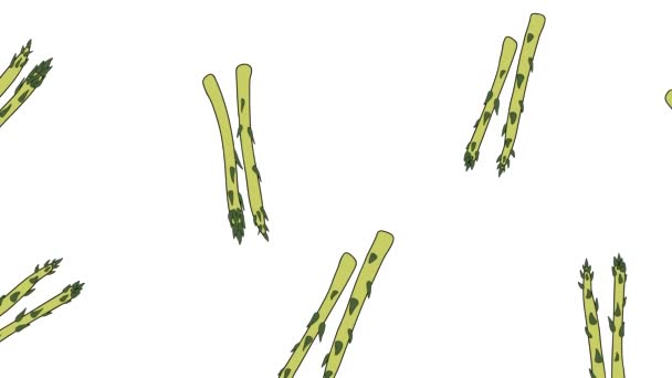 Animação Desenhos Animados Espargos Orgânicos Animação Objeto Colorido Vegetal Sobre — Vídeo de Stock