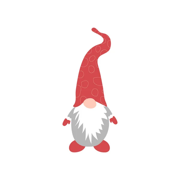 Χριστουγεννιάτικο Ξωτικό Λευκό Φόντο Εικονογράφηση Διάνυσμα Gnome Κόκκινα Καπέλα — Διανυσματικό Αρχείο