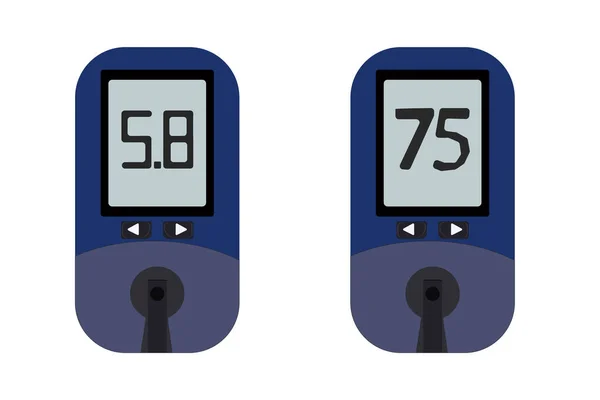 Elektronische Blutzuckermessgeräte Mit Normalen Werten Einstellen Diabetes Blutzuckertest Diabeteskontrolle Und — Stockvektor
