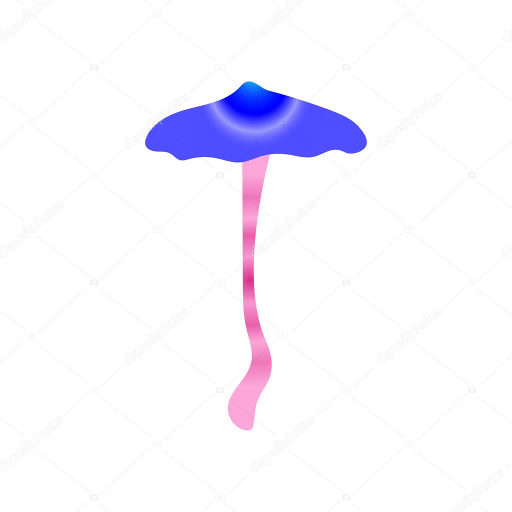     Magic mushroom. Psychedelic hallucination. Poisonous inedible mushrooms. Vibrant vector clipart. Fairy Tales illustration on white  background. 
