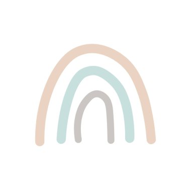   Kendi sanatını yaratmak için soyut gökkuşağı şekilleri. El çizimi şekiller ve karalama nesneleri. Soyut modern trend vektörü. Kart, baskı, logo, damgalama, ruh hali tahtaları, poster tasarımı