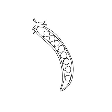 Siyah bezelye çizgisi. Malzeme elemanı. Çizgi çalışması. El yapımı sebze.