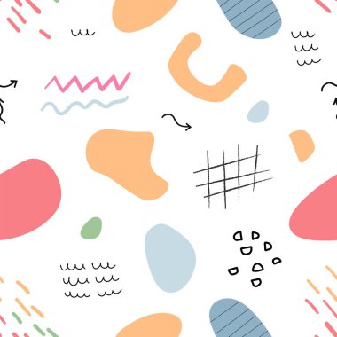 Elle çizilmiş doodle Dikişsiz desen arka plan