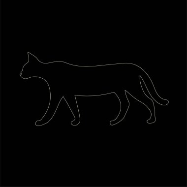 cat silhouette on a background. vector illustration, isolated on a black background for your design.
