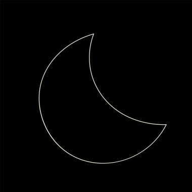 moon icon, flat design, vector illustration