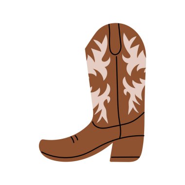 cowboy boot isolated over white, vector illustration