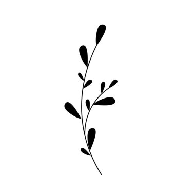 hand drawn black and white flowers. floral vector illustration. isolated on white.