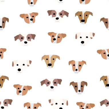   stylized pattern banner with jack russel dogs, vector illustration