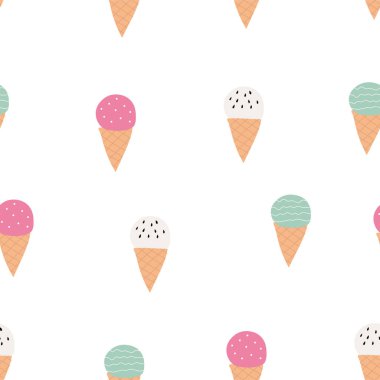  stylized pattern banner with ice cream cones, vector illustration