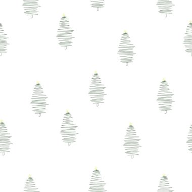 stylized pattern banner with Christmas trees, vector illustration