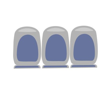 stylized banner with train station seats, vector illustration
