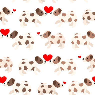 stylized pattern banner with dogs, vector illustration
