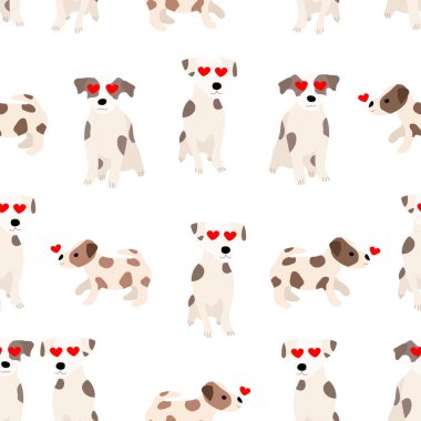 stylized pattern banner with dogs, vector illustration