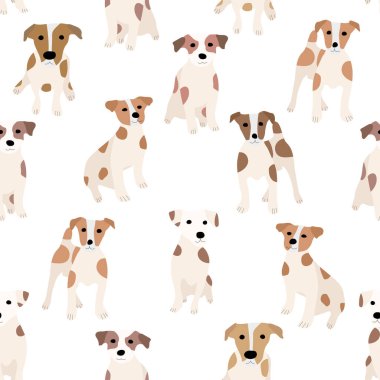 stylized pattern banner with dogs, vector illustration