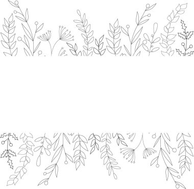 stylized banner with floral frame, vector illustration