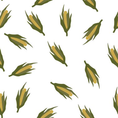 Mısır koçanı ve vektör illüstrasyonlu stilize desenli pankart