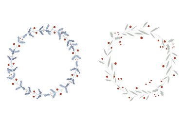 Çiçeksel yuvarlak çerçeveli stilize afiş, vektör illüstrasyonu