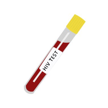 HIV testi, vektör illüstrasyonu ile biçimlendirilmiş pankart