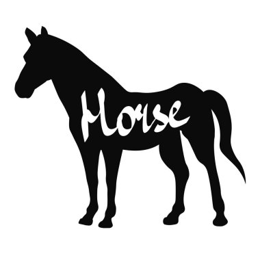 At ve vektör illüstrasyonlu stilize bayrak