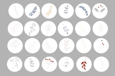 Çiçek yapraklı stilize afiş, vektör illüstrasyonu