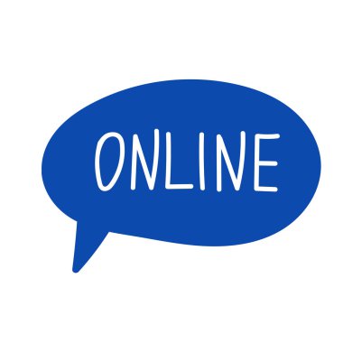   stylized banner with online speech bubble, vector illustration