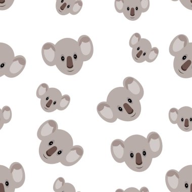   stylized seamless pattern banner with koalas, vector illustration