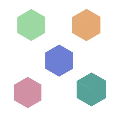   stylized banner with colorful cubes, vector illustration