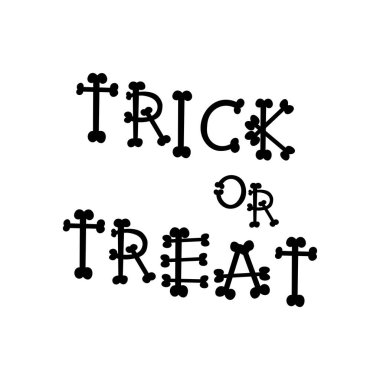   stylized banner with trick or treat quote of bones, vector illustration