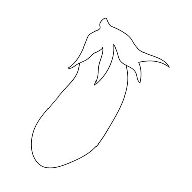 Patlıcan, sebze konsepti, vektör illüstrasyonunun basit çizgi simgesi