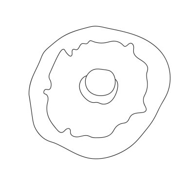 Mantarın basit çizgi simgesi, vektör çizimi