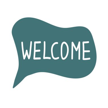   Konuşma baloncuğu ve vektör illüstrasyonlu biçimlendirilmiş pankart