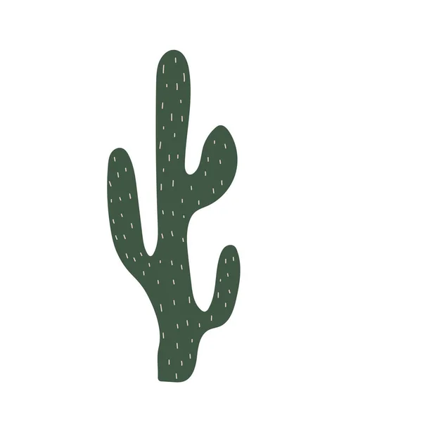 Mignon Cactus Dessiné Main Symbole Mexicain Thème Far West Illustration — Image vectorielle