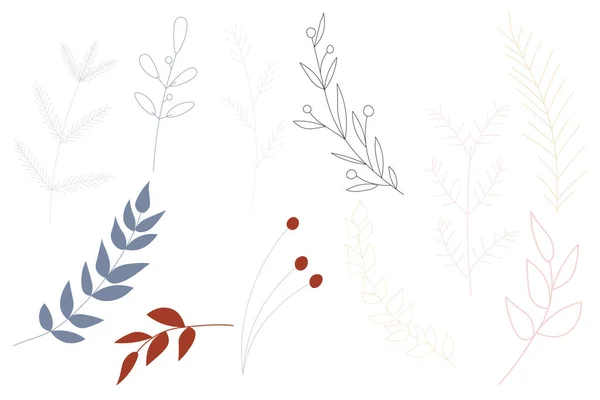 Stiliserad Banner Med Uppsättning Blommiga Ikoner Vektor Illustration — Stock vektor
