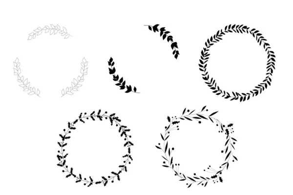 Stylizowany Baner Kwiatowymi Okrągłymi Ramkami Ilustracja Wektorowa — Wektor stockowy