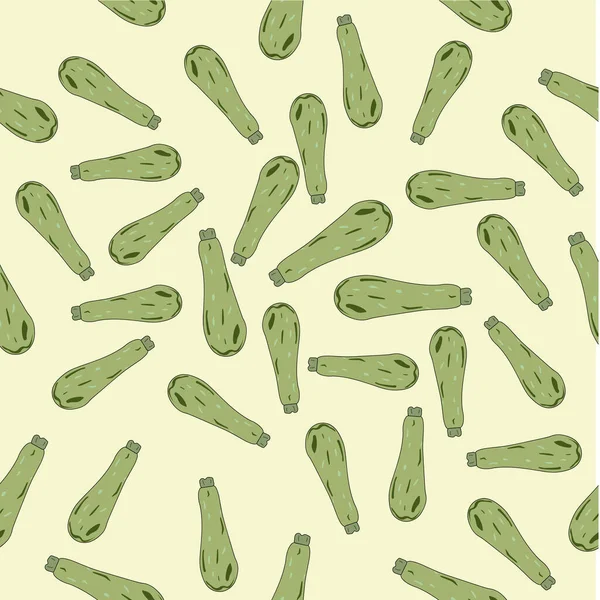 Stylized Seamless Pattern Banner Zucchini Vector Illustration — Image vectorielle