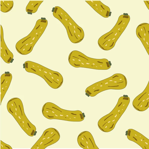 Stylized Seamless Pattern Banner Zucchini Vector Illustration — Vettoriale Stock