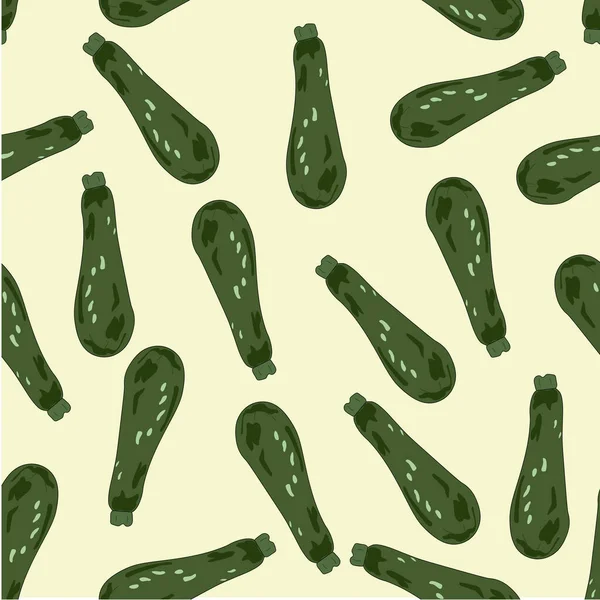 Stylized Seamless Pattern Banner Zucchini Vector Illustration — Wektor stockowy