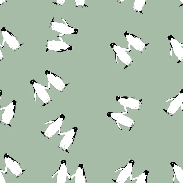 Banner Patrón Estilizado Con Pingüinos Ilustración Vectorial — Vector de stock