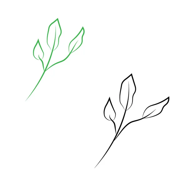 Stylized Banner Floral Branches Vector Illustration — Stockový vektor