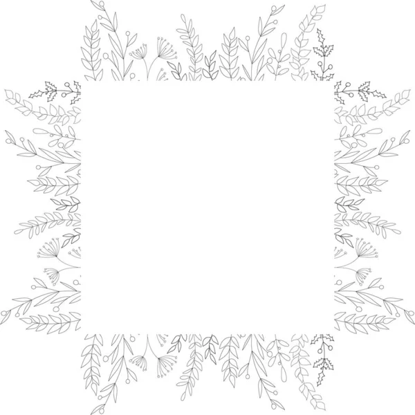 Stylized Banner Floral Frame Vector Illustration — Stockvektor