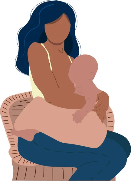 Στυλιζαρισμένο Πανό Θηλασμό Γυναικών Διανυσματική Απεικόνιση — Διανυσματικό Αρχείο