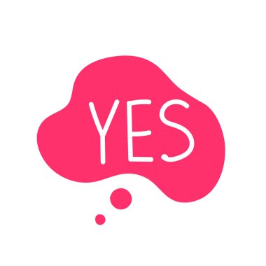   stylized banner with yes speech bubble, vector illustration