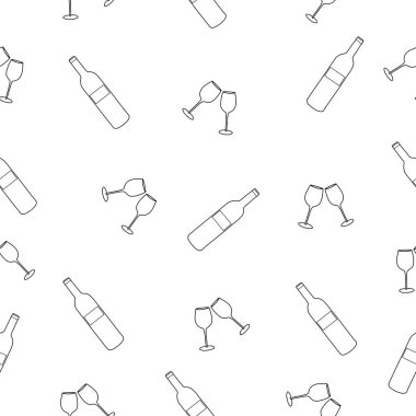   stylized seamless pattern banner with alcohol, vector illustration