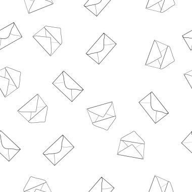   stylized seamless pattern banner with envelopes, vector illustration