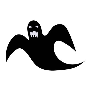 Kutlama tasarımı için yüz silueti olan soyut cadılar bayramı hayaleti.