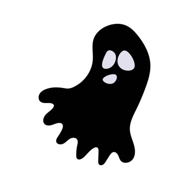 Kutlama tasarımı için yüz silueti olan soyut cadılar bayramı hayaleti.