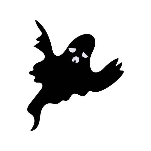 Astratto Fantasma Halloween Con Silhouette Viso Design Celebrazione — Vettoriale Stock