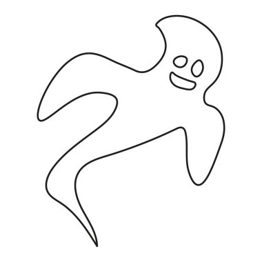 Cadılar Bayramı hayalet yüzü silueti soyut tarzda