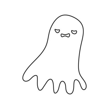 Cadılar Bayramı hayalet yüzü silueti soyut tarzda