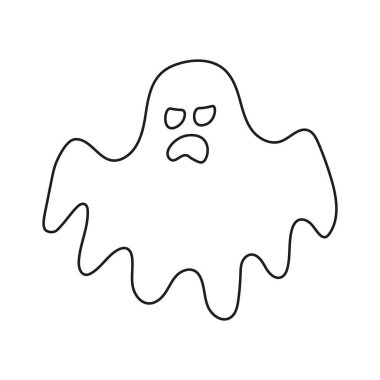 Cadılar Bayramı hayalet yüzü silueti soyut tarzda